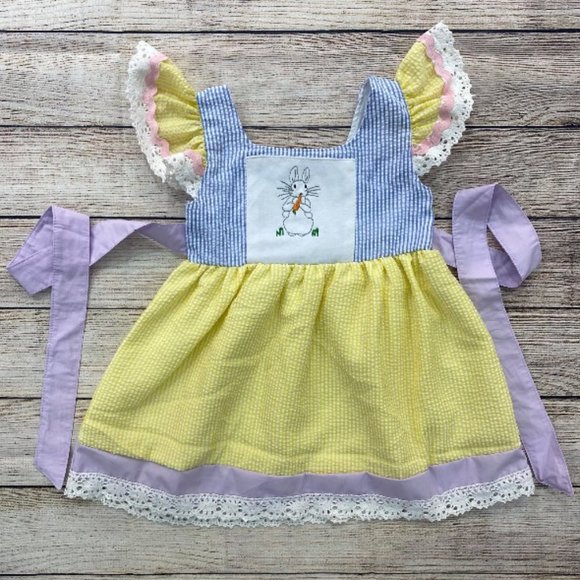 BUNNY WITH CARROTS DRESS - SIZE 5-6 - Picture 1 of 1